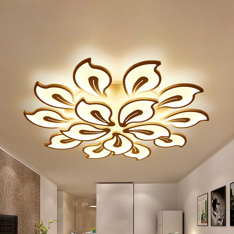 Modern Acrylic Bauhinia Flush Ceiling Light with LED 3/5/9-Light Fixture in Warm/White/Natural