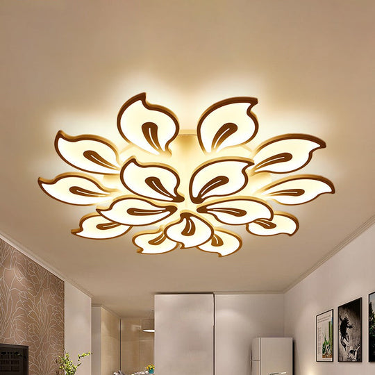 Modern Acrylic Bauhinia Flush Ceiling Light with LED 3/5/9-Light Fixture in Warm/White/Natural