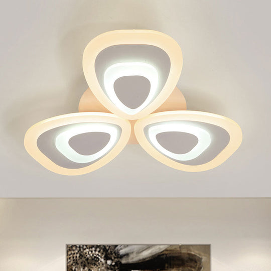 Modern Acrylic Ceiling Light Fixture - Peacock Tail Design - LED Flush Mount Lamp with 3/5/9 Lights - Warm/White/Natural Light Options