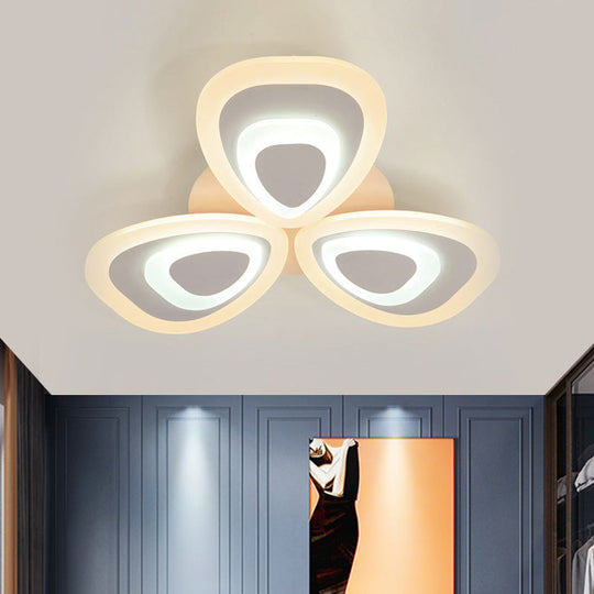 Modern Acrylic Ceiling Light Fixture - Peacock Tail Design - LED Flush Mount Lamp with 3/5/9 Lights - Warm/White/Natural Light Options