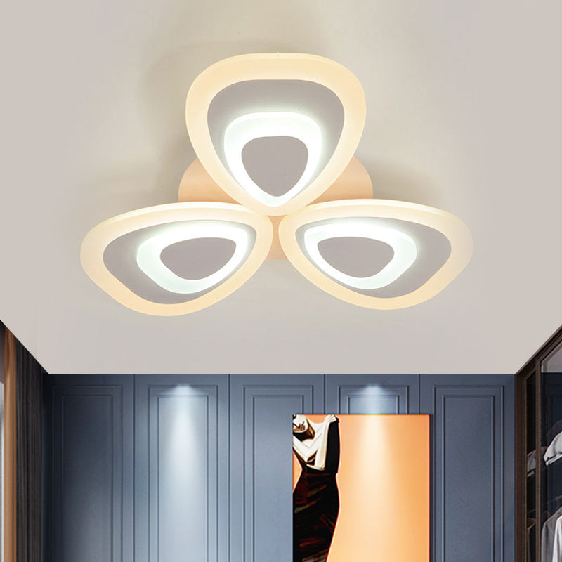 Modern Acrylic Ceiling Light Fixture - Peacock Tail Design Led Flush Mount Lamp With 3/5/9 Lights