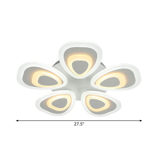 Modern Acrylic Ceiling Light Fixture - Peacock Tail Design - LED Flush Mount Lamp with 3/5/9 Lights - Warm/White/Natural Light Options