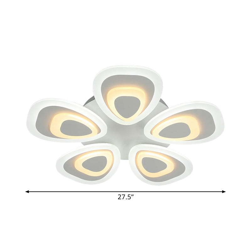 Modern Acrylic Ceiling Light Fixture - Peacock Tail Design Led Flush Mount Lamp With 3/5/9 Lights