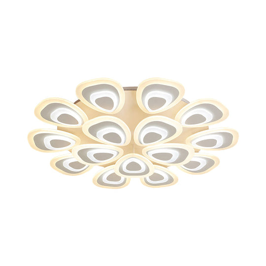 Modern Acrylic Ceiling Light Fixture - Peacock Tail Design - LED Flush Mount Lamp with 3/5/9 Lights - Warm/White/Natural Light Options