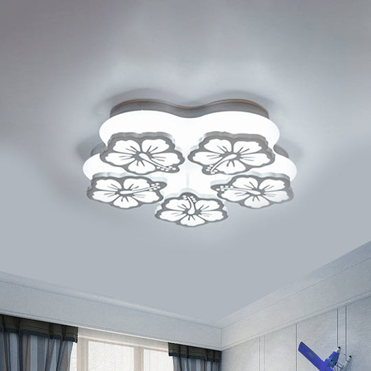 Blossom Acrylic LED Flush Mount Ceiling Light: Simple & Elegant, 5/7/12 Head options in Warm/White/Natural Light