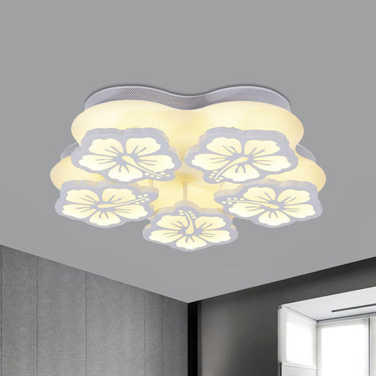 Blossom Acrylic LED Flush Mount Ceiling Light: Simple & Elegant, 5/7/12 Head options in Warm/White/Natural Light