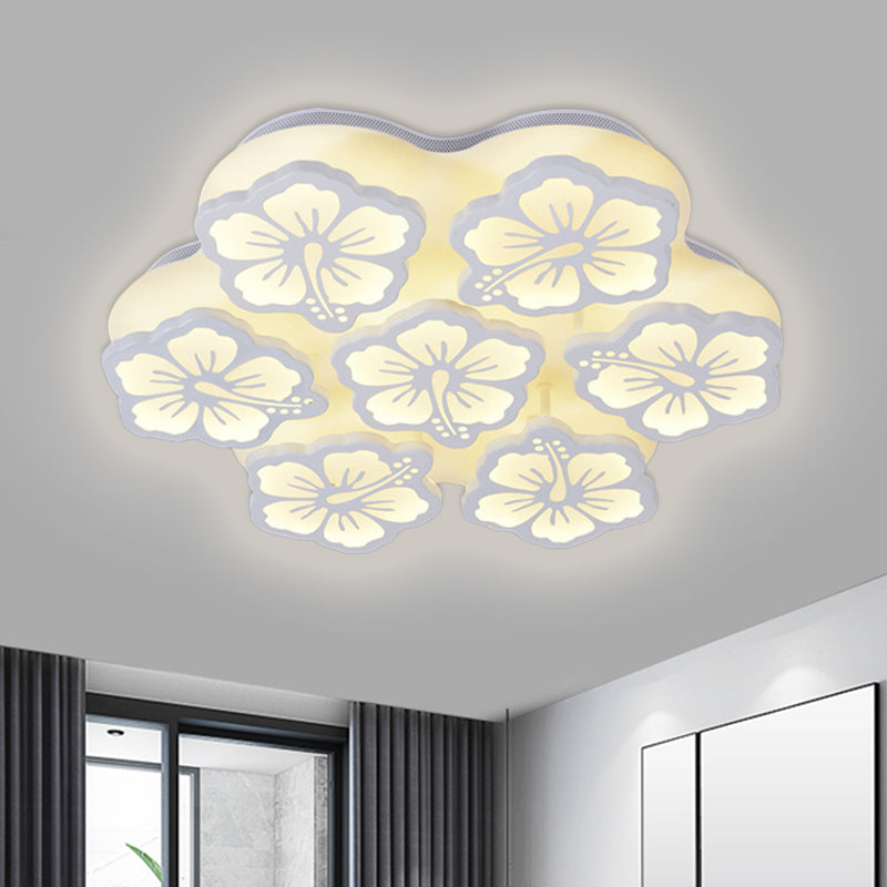 Blossom Acrylic LED Flush Mount Ceiling Light: Simple & Elegant, 5/7/12 Head options in Warm/White/Natural Light