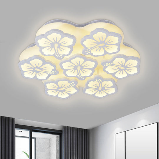 Blossom Acrylic LED Flush Mount Ceiling Light: Simple & Elegant, 5/7/12 Head options in Warm/White/Natural Light