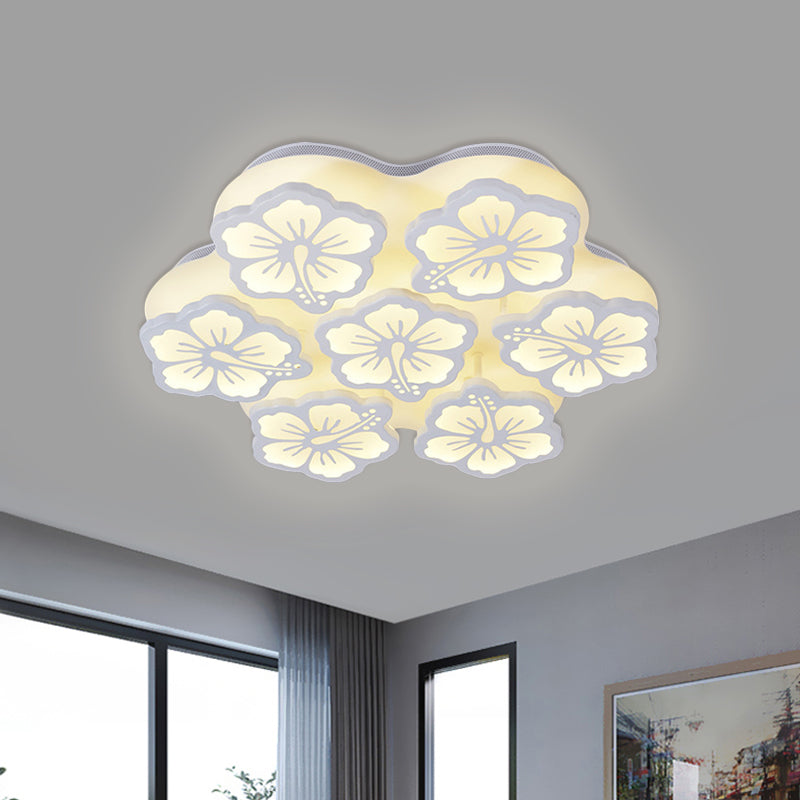 Blossom Acrylic LED Flush Mount Ceiling Light: Simple & Elegant, 5/7/12 Head options in Warm/White/Natural Light