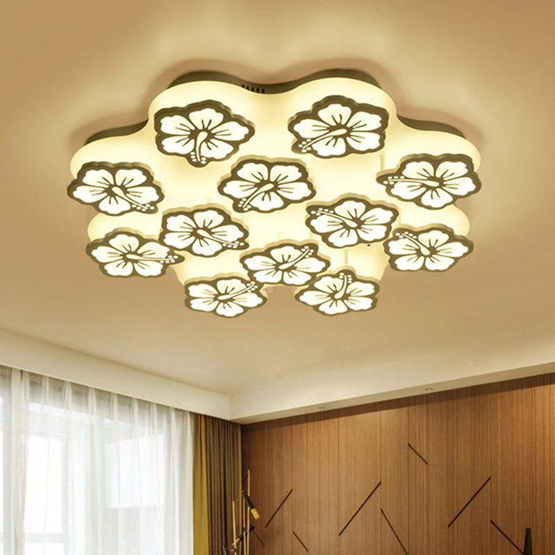 Blossom Acrylic LED Flush Mount Ceiling Light: Simple & Elegant, 5/7/12 Head options in Warm/White/Natural Light