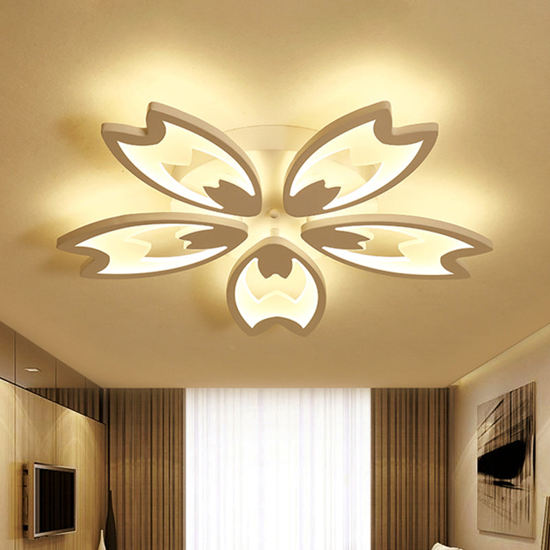 Contemporary LED Ceiling Light with Acrylic Buds - Warm/White/Natural Light Options - 3/5/9-Head Flush Mount for Living Room