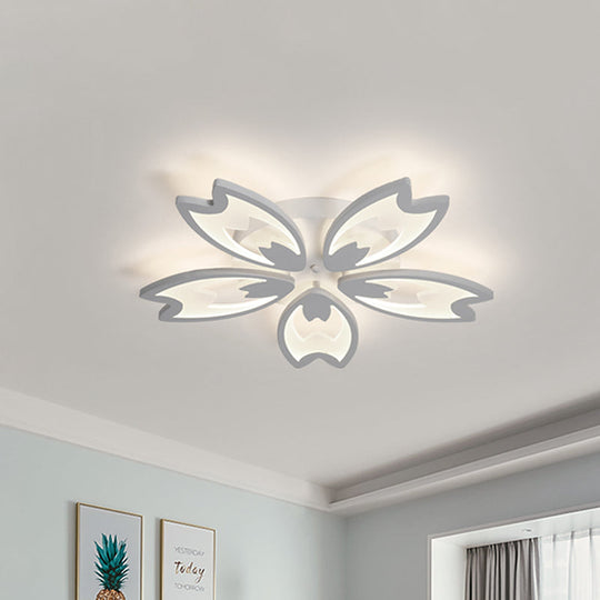 Contemporary LED Ceiling Light with Acrylic Buds - Warm/White/Natural Light Options - 3/5/9-Head Flush Mount for Living Room