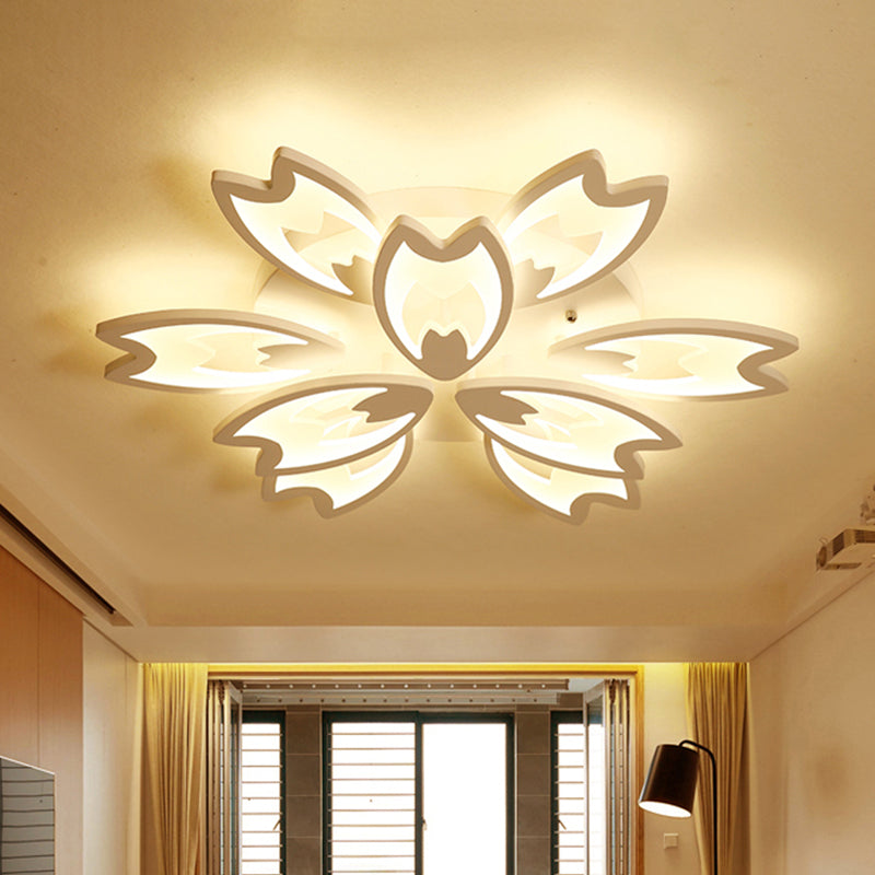 Contemporary Led Ceiling Light With Acrylic Buds - Warm/White/Natural Options 3/5/9-Head Flush Mount