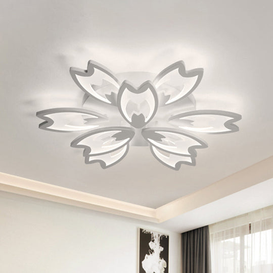 Contemporary LED Ceiling Light with Acrylic Buds - Warm/White/Natural Light Options - 3/5/9-Head Flush Mount for Living Room