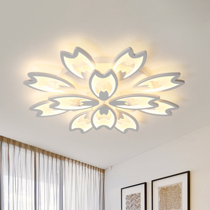 Contemporary LED Ceiling Light with Acrylic Buds - Warm/White/Natural Light Options - 3/5/9-Head Flush Mount for Living Room