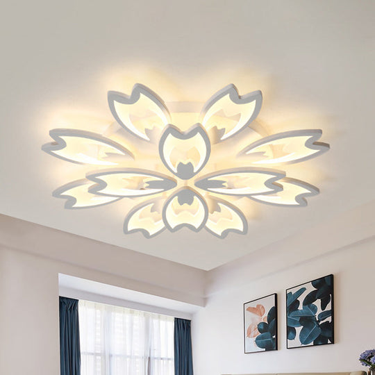 Contemporary LED Ceiling Light with Acrylic Buds - Warm/White/Natural Light Options - 3/5/9-Head Flush Mount for Living Room