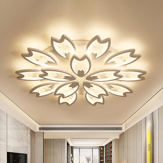 Contemporary LED Ceiling Light with Acrylic Buds - Warm/White/Natural Light Options - 3/5/9-Head Flush Mount for Living Room