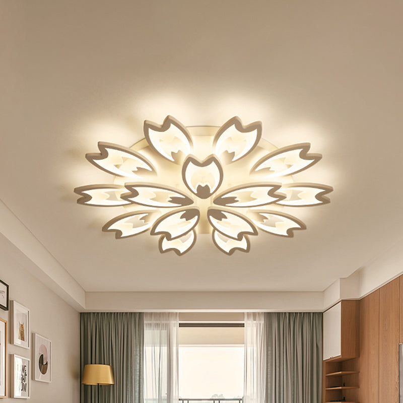 Contemporary LED Ceiling Light with Acrylic Buds - Warm/White/Natural Light Options - 3/5/9-Head Flush Mount for Living Room