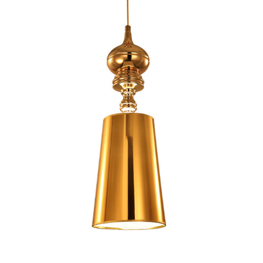 Sleek Metal Cone Pendulum Light With Simplicity Design Silver/Gold Finish 6/8/10 Wide