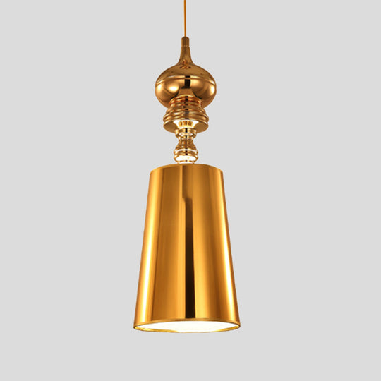 Sleek Metal Cone Pendulum Light With Simplicity Design Silver/Gold Finish 6/8/10 Wide