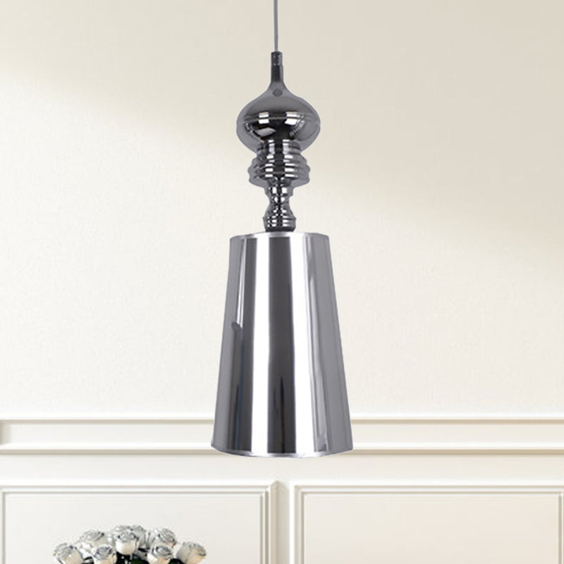 Sleek Metal Cone Pendulum Light With Simplicity Design Silver/Gold Finish 6/8/10 Wide