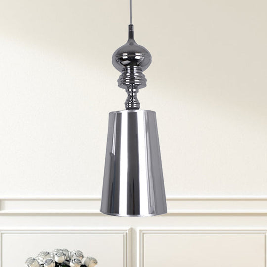 Sleek Metal Cone Pendulum Light With Simplicity Design Silver/Gold Finish 6/8/10 Wide Silver / 6