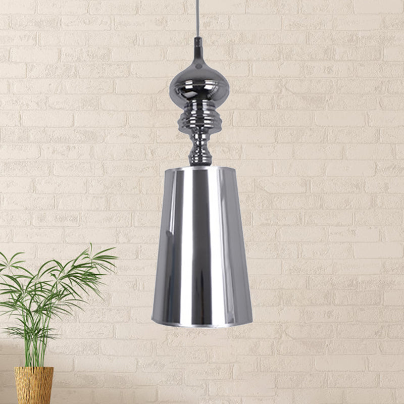 Sleek Metal Cone Pendulum Light With Simplicity Design Silver/Gold Finish 6/8/10 Wide