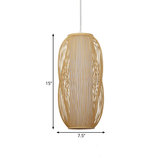 Woven Bamboo Pendant Light For Modern Living Room