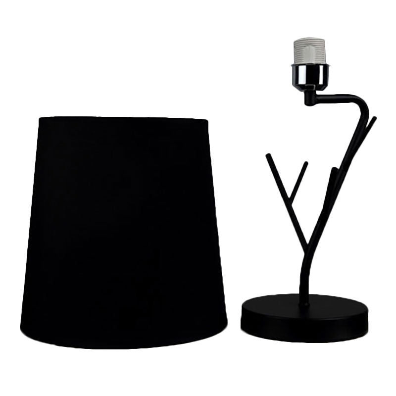 Modern Tapered Task Light: 1-Light Reading Book Light In White/Black With Branch Base