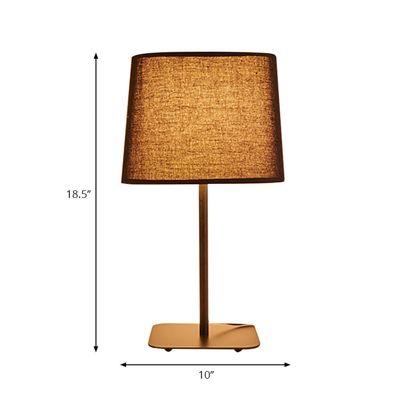 Modern Geometric Led Bedside Reading Light In Black/Beige - Stylish Fabric Task Lighting