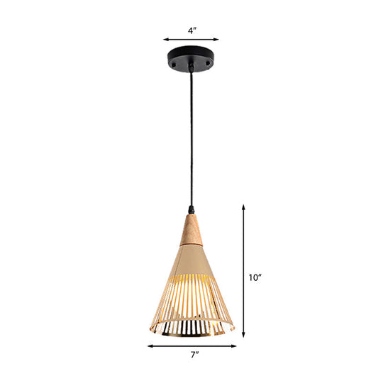 Metallic Cone Ceiling Light: Contemporary 1-Light Pendant in Black/Gold/White with Cage Shade