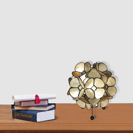 Gold Shell Bedroom Reading Book Light With Globe Shade - Premium Task Lighting