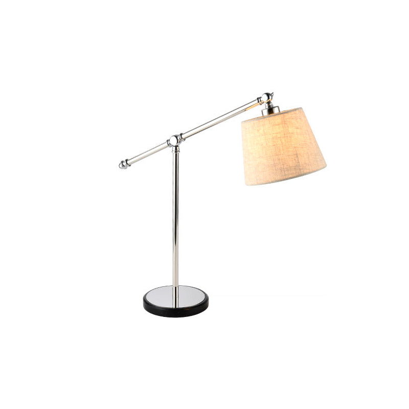 White Fabric Led Reading Light For Bedroom: Contemporary Cone Task Lighting