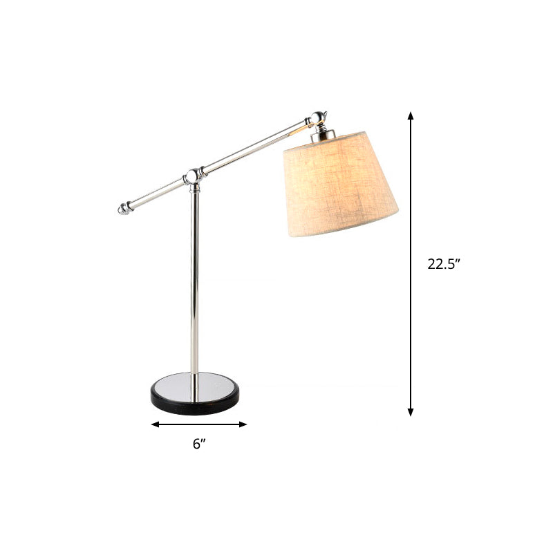 White Fabric Led Reading Light For Bedroom: Contemporary Cone Task Lighting