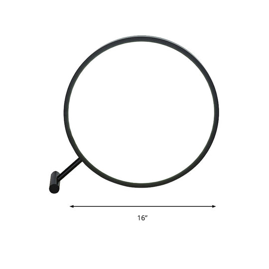 Modern Led Hoop Reading Lamp With Plug-In Desk Light - 8 12 16 Diameter Black/White Warm/White