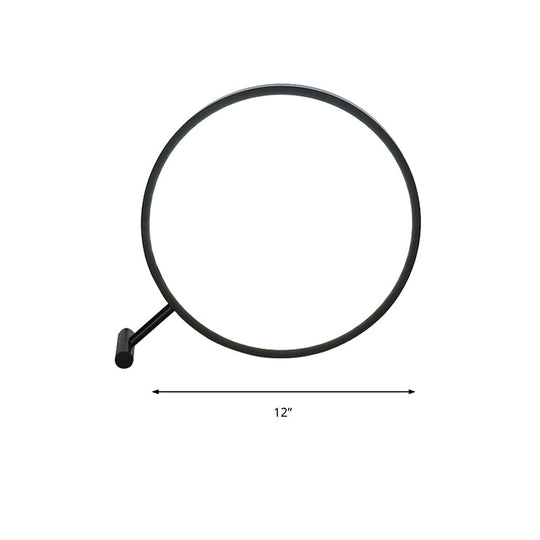 Modern Led Hoop Reading Lamp With Plug-In Desk Light - 8 12 16 Diameter Black/White Warm/White