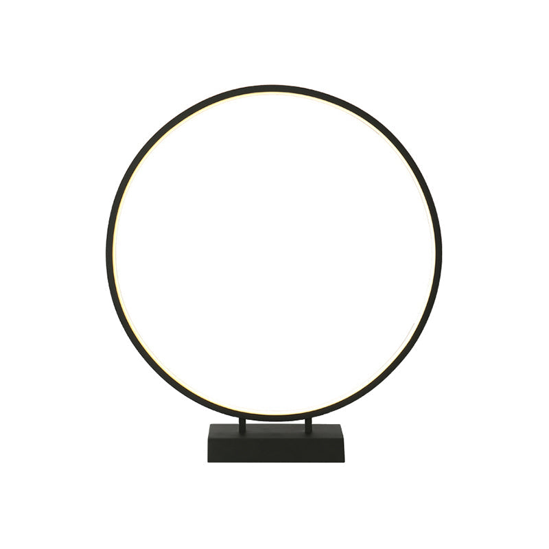 10 12 16 Dia Ring Desk Lamp - Simplicity Acrylic Led Light Black/White Warm/White