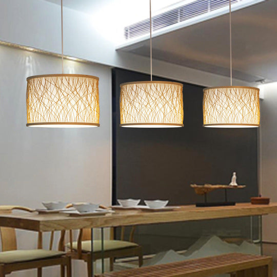 Hand-Woven Bamboo Pendant Light for Restaurants - Japanese Style