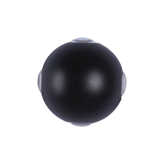 Modern Stylish Sconce Lamp: Rounded Shade Porch Wall Fixture Black Aluminum Led Warm/White Lighting