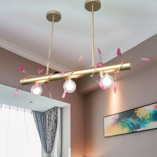 Contemporary 3-Light Ceiling Pendant With Vibrant Colored Glass Shade