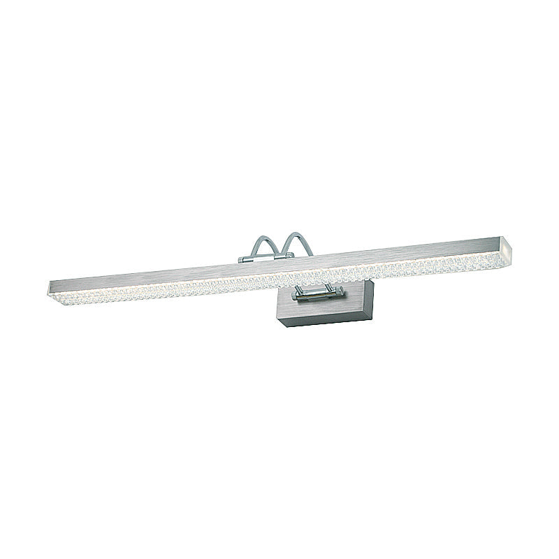 Modern Metal Vanity Wall Sconce With Led Lights - Curved Arm 3 Gears 16.5/28/22.5 Wide In