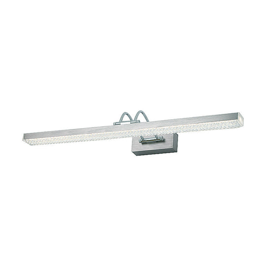 Modern Metal Vanity Wall Sconce With Led Lights - Curved Arm 3 Gears 16.5/28/22.5 Wide In