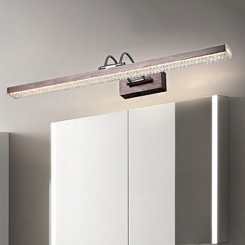 Modern Metal Vanity Wall Sconce With Led Lights - Curved Arm 3 Gears 16.5/28/22.5 Wide In