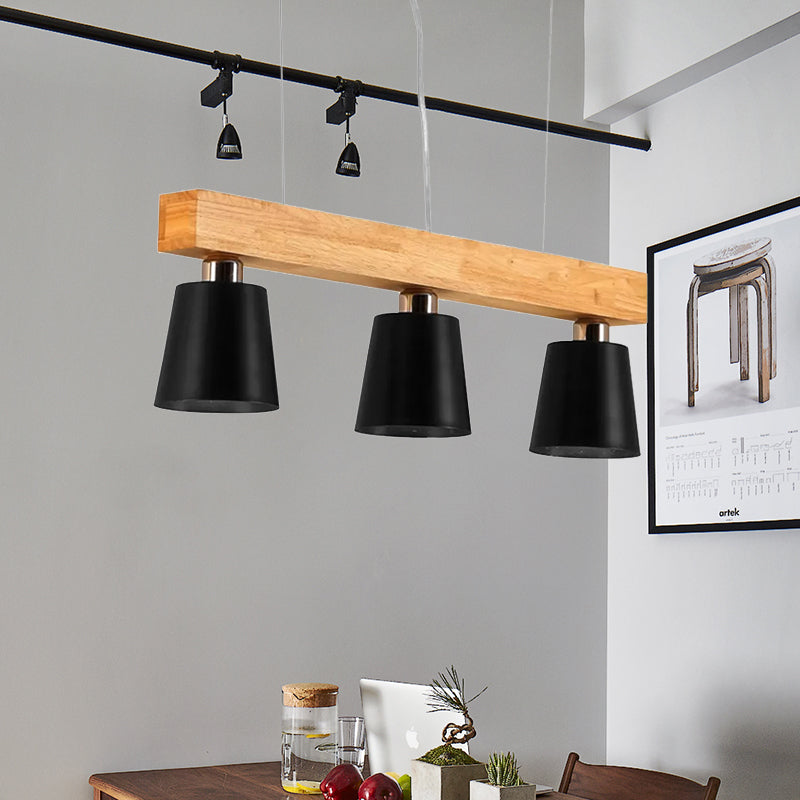 Modern Adjustable Cone Pendant Lamp - 3/5-Light Island Drop Light In Black/White