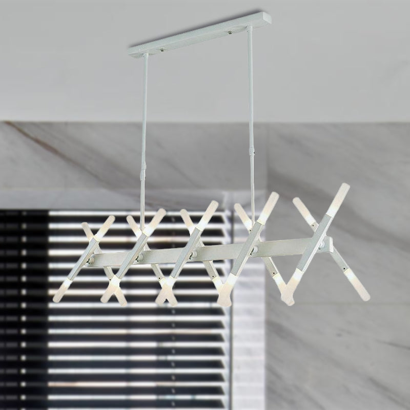 Modern Acrylic Tube Island Pendant Light - 16/20 Lights Black/White/Gold Dining Room Ceiling