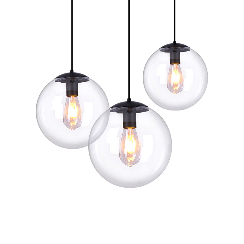 Global Glass Pendant Light - Industrial 1-Light Dining Room Ceiling Fixture Clear