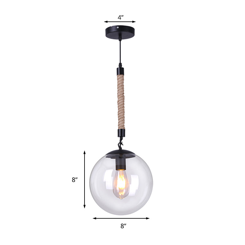 Global Glass Pendant Light - Industrial 1-Light Dining Room Ceiling Fixture Clear