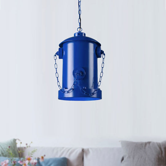 Metallic Fire Hydrant Hanging Light: Creative 1-Light Suspension For Restaurant Bar