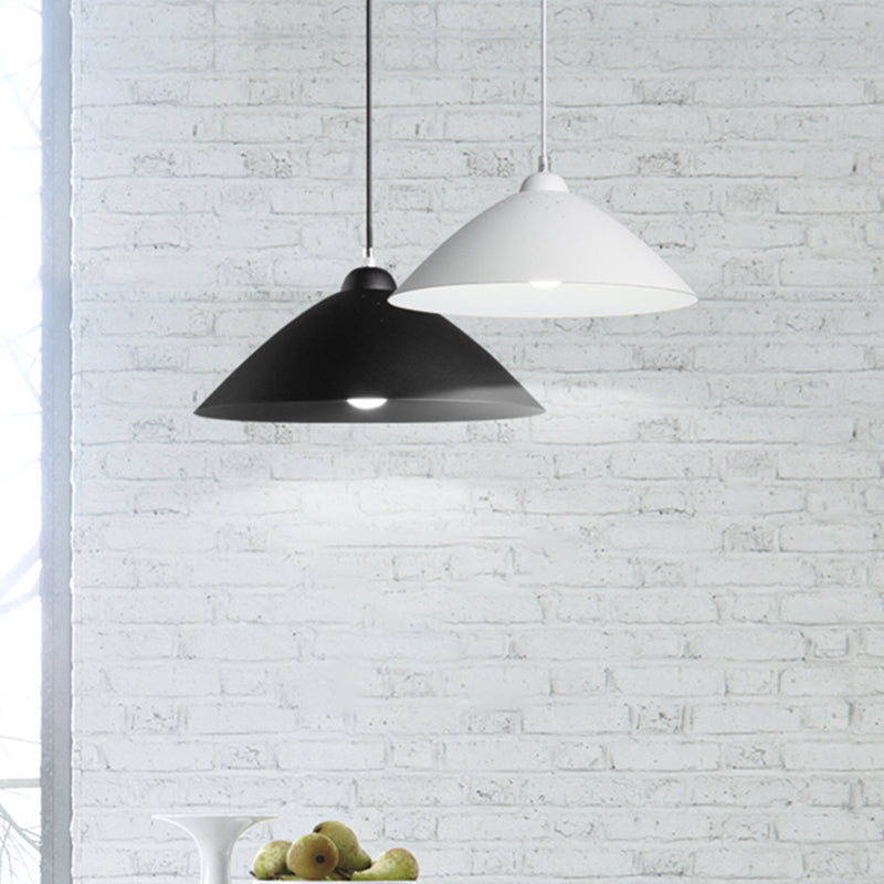 Metallic Conic Pendant Lighting: Industrial Hanging Ceiling Light - 1-Light Scattered Hole Design