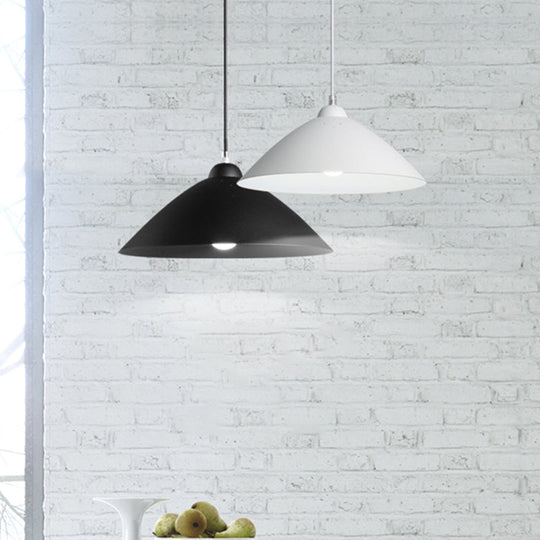 Metallic Conic Pendant Lighting: Industrial Hanging Ceiling Light - 1-Light Scattered Hole Design